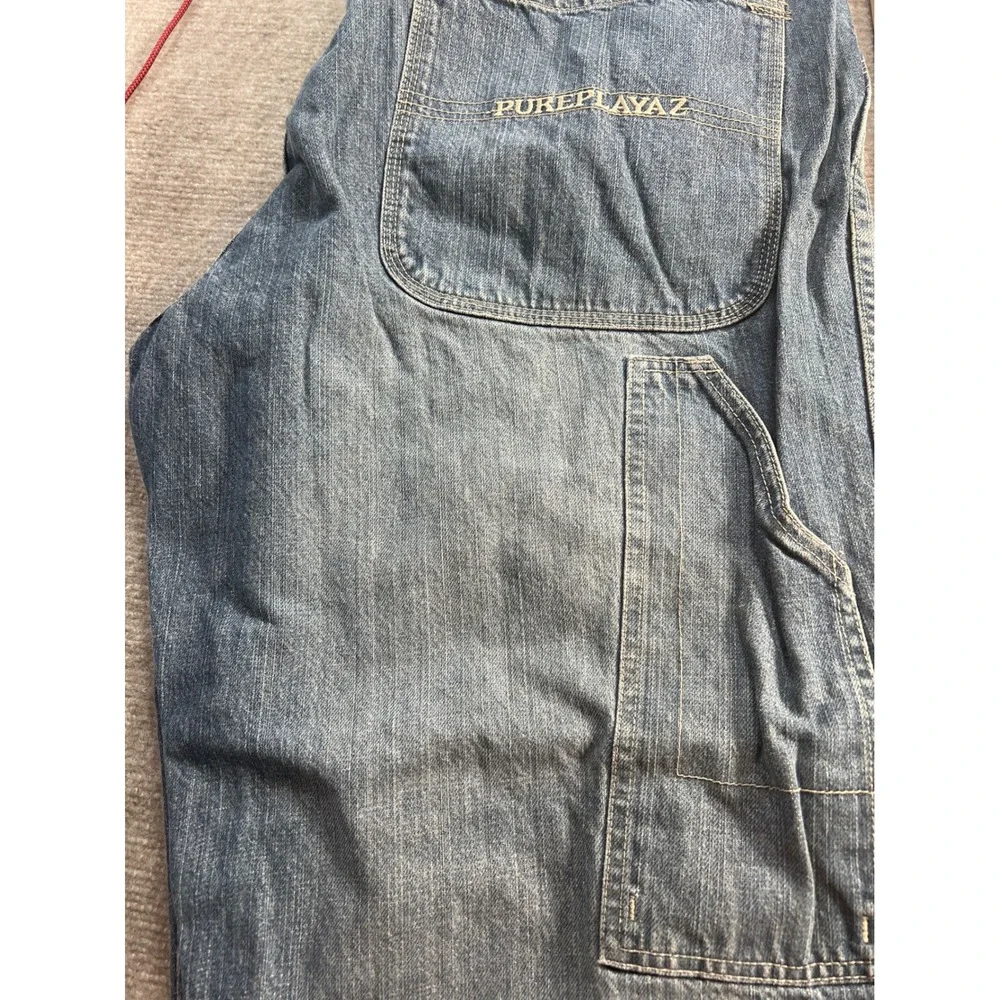 Pure Playaz Carpenter Jeans Mens 38x31 Blue Double‎ Knee Baggy Y2K Streetwear